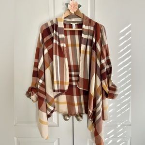 Cato Plaid Poncho